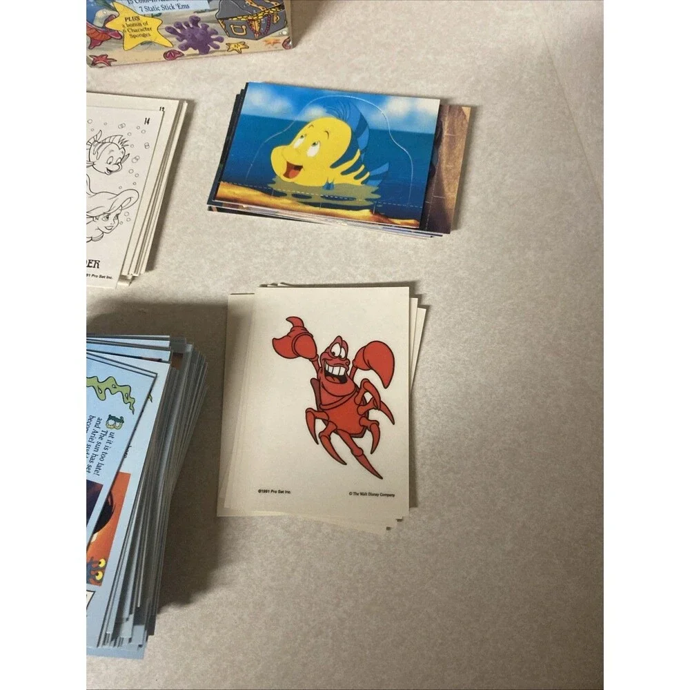 Vtg Disney Pro Set Little Mermaid Collectible Story Cards 1991